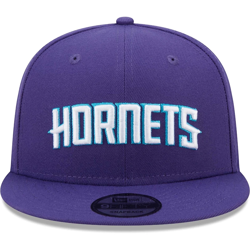 Men's New Era Purple Charlotte Hornets Jersey Hook Statement Edition 9FIFTY Snapback Hat
