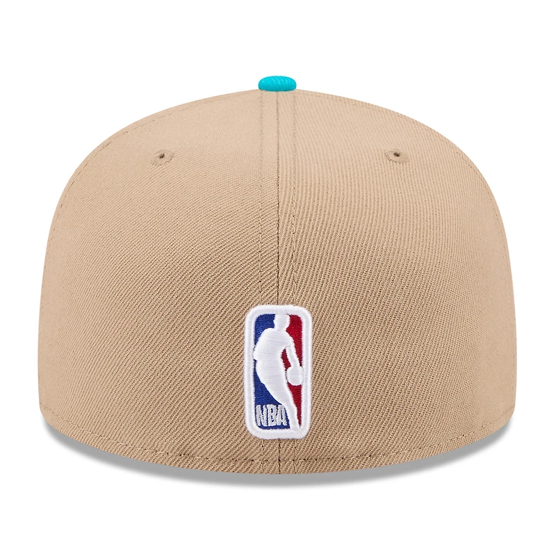 Men's New Era Tan/Teal Charlotte Hornets 2024 NBA Draft 59FIFTY Fitted Hat