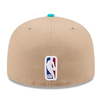 Men's New Era Tan/Teal Charlotte Hornets 2024 NBA Draft 59FIFTY Fitted Hat