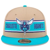 Men's New Era Tan/Teal Charlotte Hornets 2024 NBA Draft 9FIFTY Snapback Hat