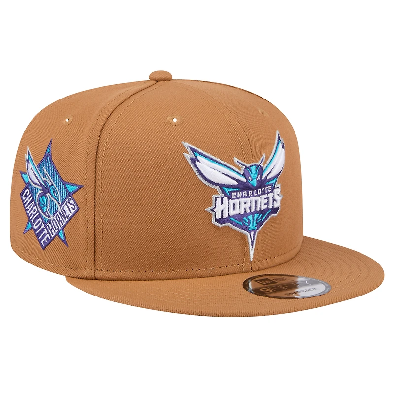 Casquette Snapback 9FIFTY Charlotte Hornets de New Era pour homme, couleur tan