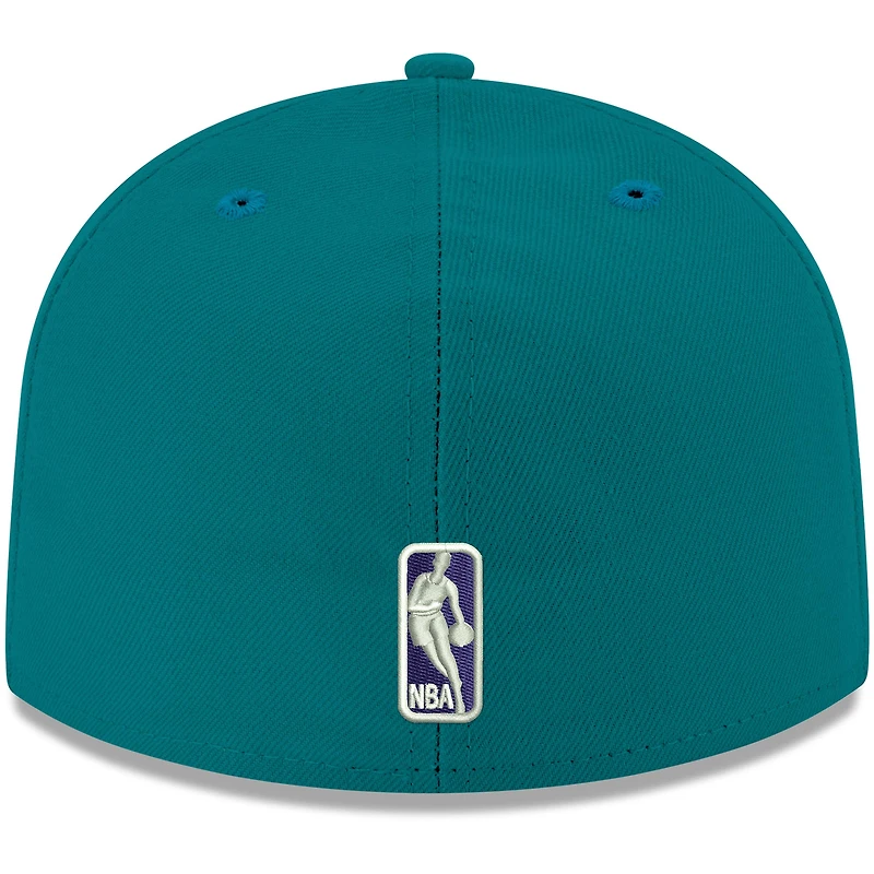 Casquette ajustée 59FIFTY aux couleurs officielles de l'équipe Charlotte Hornets New Era pour homme, bleu sarcelle