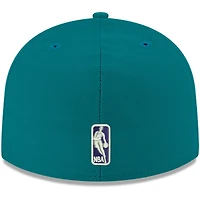 Casquette ajustée 59FIFTY aux couleurs officielles de l'équipe Charlotte Hornets New Era pour homme, bleu sarcelle