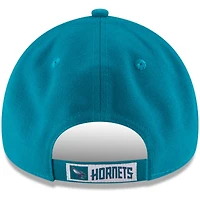 Casquette ajustable 9FORTY aux couleurs officielles de l'équipe New Era Charlotte Hornets bleu sarcelle pour homme