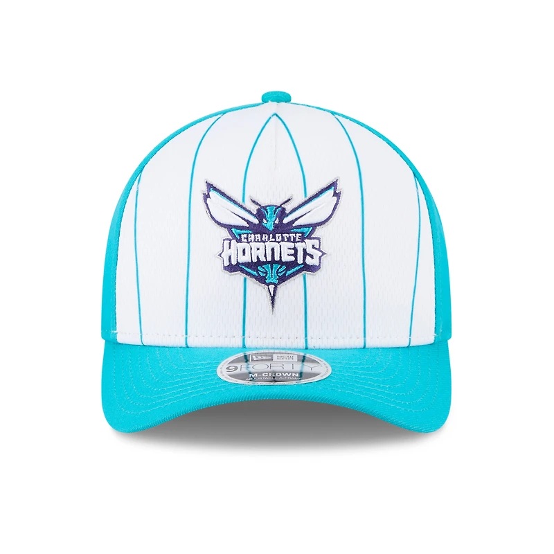 Men's New Era  White/Teal Charlotte Hornets 2025 NBA Tip Off M-Crown A-Frame 9FORTY Adjustable Hat