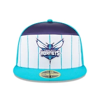 Men's New Era  White/Teal Charlotte Hornets 2025 NBA Tip Off Split Panel 59FIFTY Fitted Hat