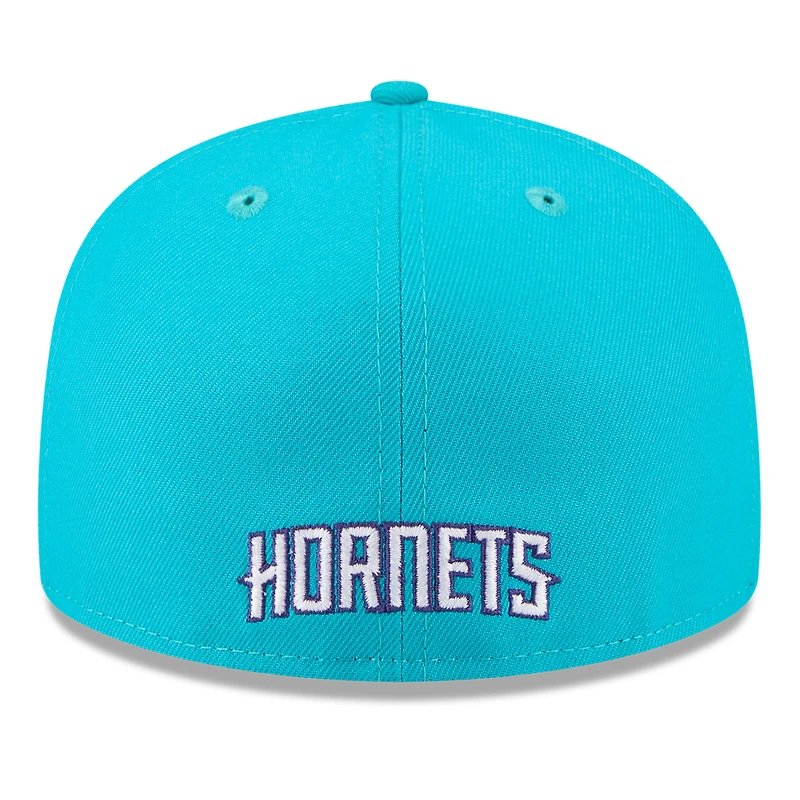 Men's New Era  White/Teal Charlotte Hornets 2025 NBA Tip Off Split Panel 59FIFTY Fitted Hat