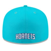 Men's New Era  White/Teal Charlotte Hornets 2025 NBA Tip Off Split Panel 59FIFTY Fitted Hat