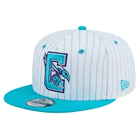 Casquette snapback 9FIFTY blanche à rayures fines Deceptor des Charlotte Hornets de New Era pour homme