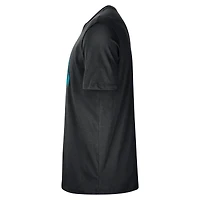 T-shirt d'entraînement Nike noir authentique des Charlotte Hornets pour homme