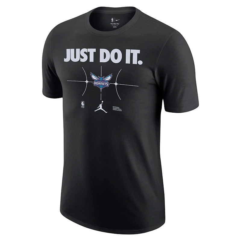 T-shirt Nike Charlotte Hornets Just Do It pour homme, noir