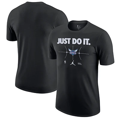 T-shirt Nike Charlotte Hornets Just Do It pour homme, noir