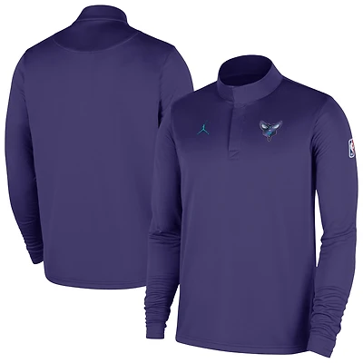 Men's Nike Purple Charlotte Hornets 2025/26 Authentic Coaches Quarter-Zip Dri-Fit Top