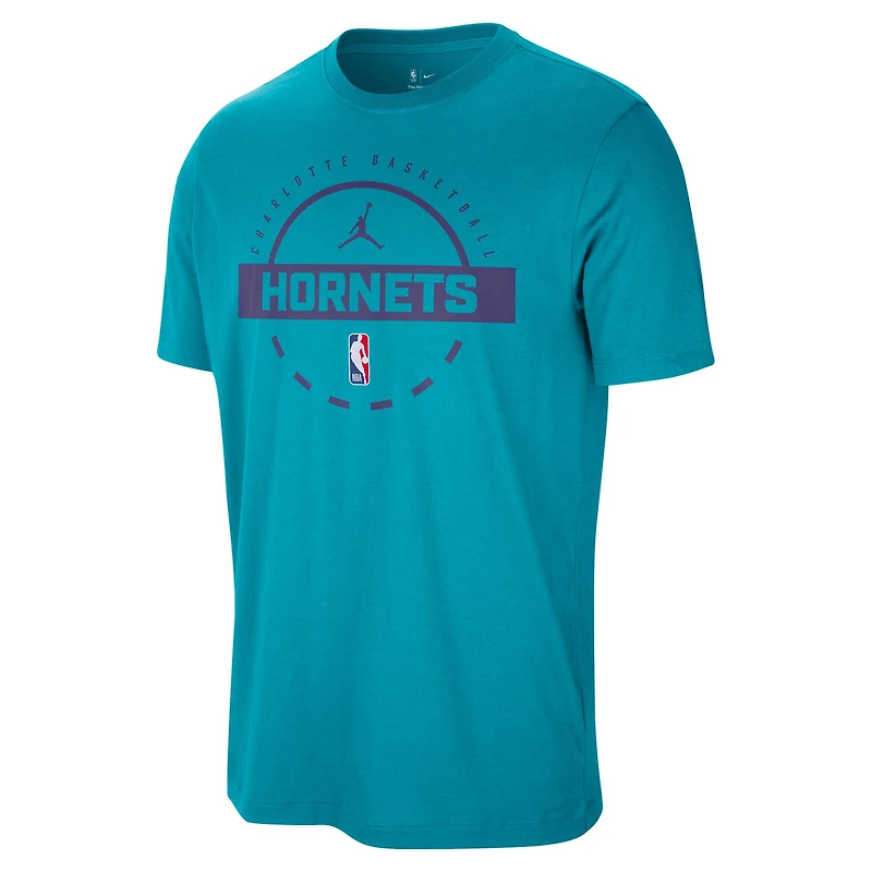 T-shirt d'entraînement authentique Nike Teal Charlotte Hornets pour homme