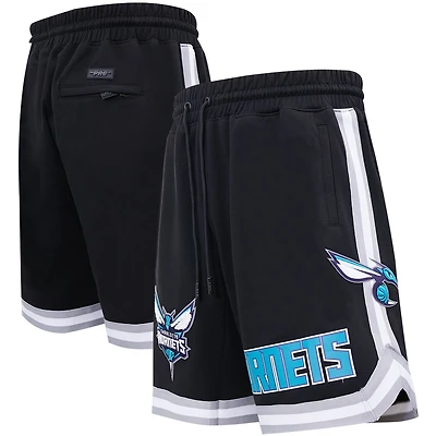 Short d'équipe Pro Standard noir Charlotte Hornets en chenille pour homme