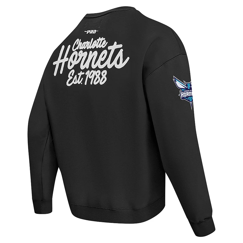 Sweat-shirt à épaules tombantes Pro Standard Charlotte Hornets Paint the City pour homme, noir