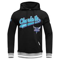 Sweat à capuche noir Pro Standard Charlotte Hornets Script Tail pour hommes