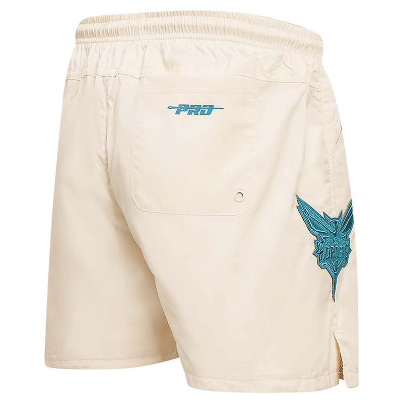 Men's Pro Standard Cream Charlotte Hornets Triple Tonal Woven Shorts