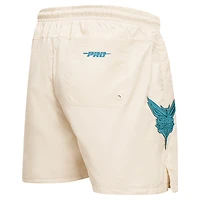 Men's Pro Standard Cream Charlotte Hornets Triple Tonal Woven Shorts