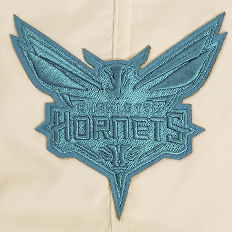 Men's Pro Standard Cream Charlotte Hornets Triple Tonal Woven Shorts