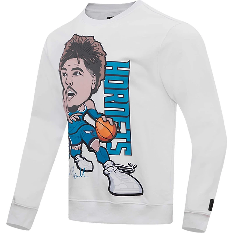 Sweat-shirt Pro Standard LaMelo Ball blanc Charlotte Hornets Avatar pour homme