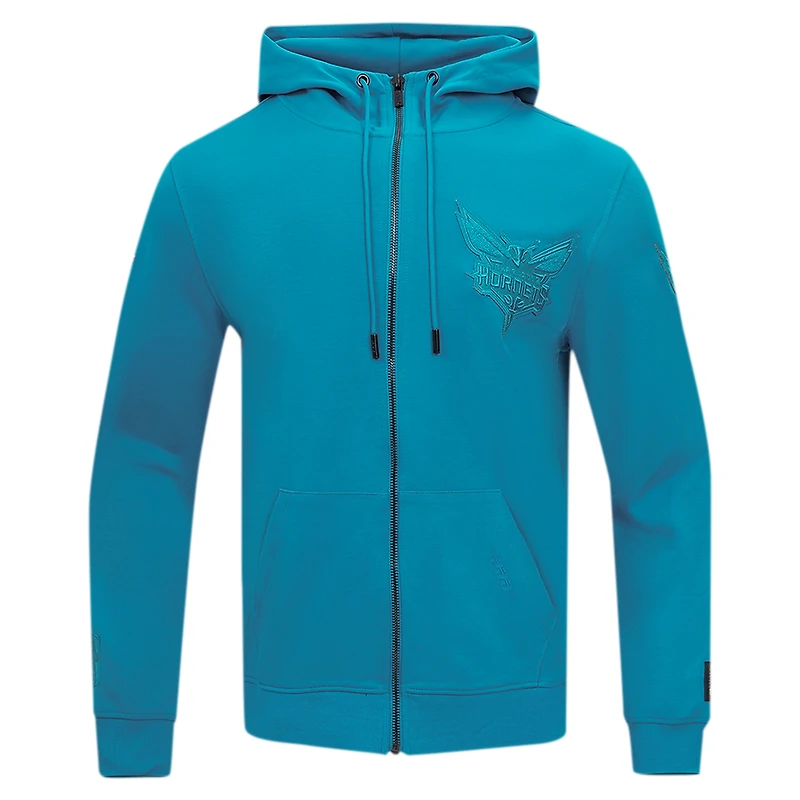 Veste à capuche fermeture éclair intégrale DK Triple Tonal Pro Standard Teal Charlotte Hornets pour hommes