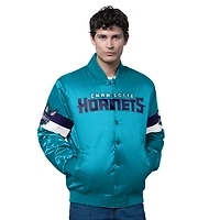 Veste en satin triple option universitaire Starter Teal Charlotte Hornets pour homme