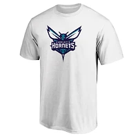 T-shirt blanc pour homme avec logo principal des Charlotte Hornets