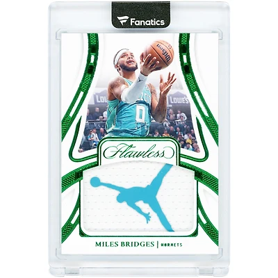 Carte Miles Bridges Charlotte Hornets 2023-24 Panini Flawless Emerald Game-Used Jumpman Logo Dual-Color Relic #PAT-MLB #3/5