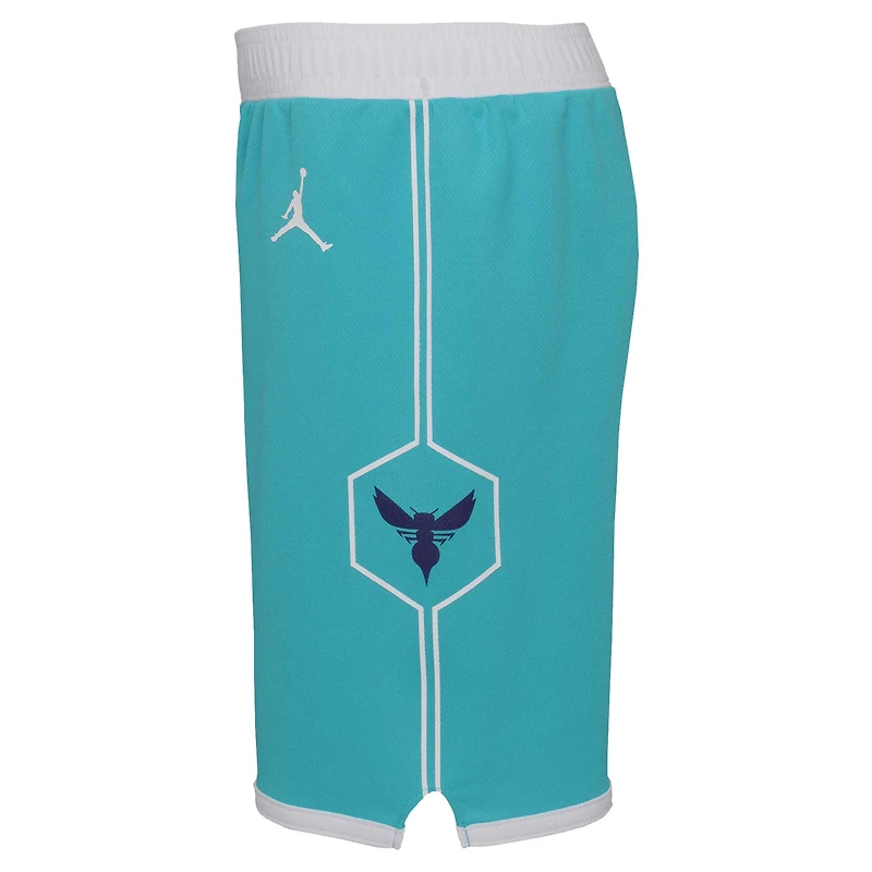 Preschool Jordan Brand Teal Charlotte Hornets 2023/24 Icon Edition Replica Shorts