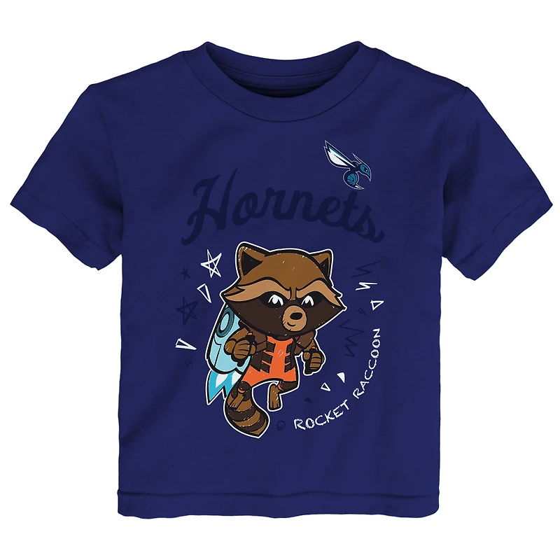 Ensemble t-shirt deux pièces pour tout-petits Charlotte Hornets Heather Gray Les Gardiens de la Galaxie