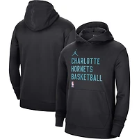 Unisex Jordan Brand Black Charlotte Hornets 2023/24 Performance Spotlight On-Court Practice Pullover Hoodie