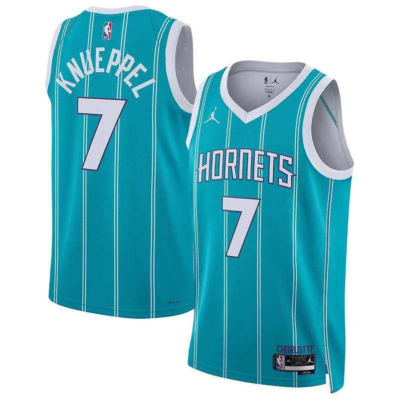 Maillot Swingman unisexe Jordan Brand Kon Knueppel bleu sarcelle Charlotte Hornets - Édition Icon