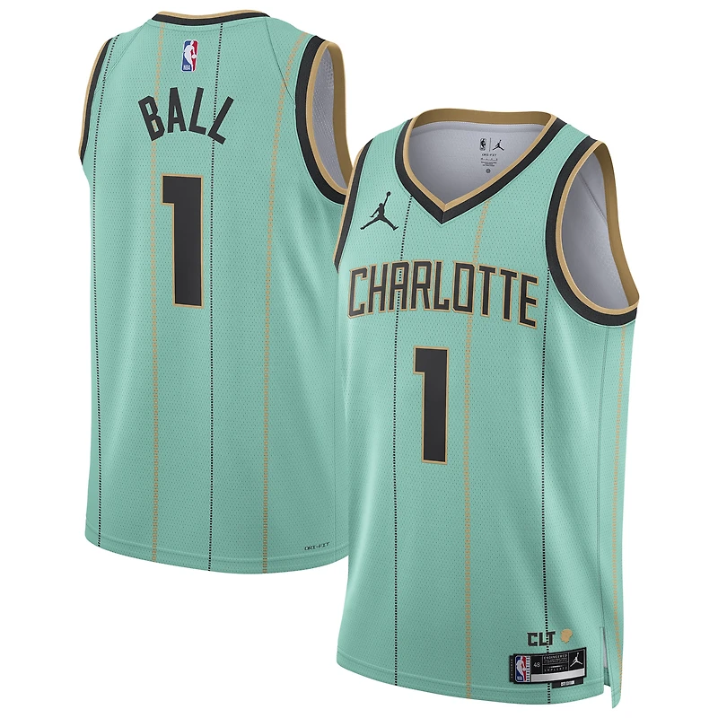 Maillot de joueur unisexe Jordan Brand LaMelo Ball Mint Charlotte Hornets 2024/25 Swingman - Édition City