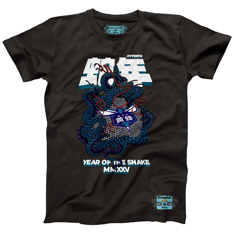 Unisex NBALab x Hyperfly Heather Black Charlotte Hornets Year of the Snake Lunar New Collection T-Shirt