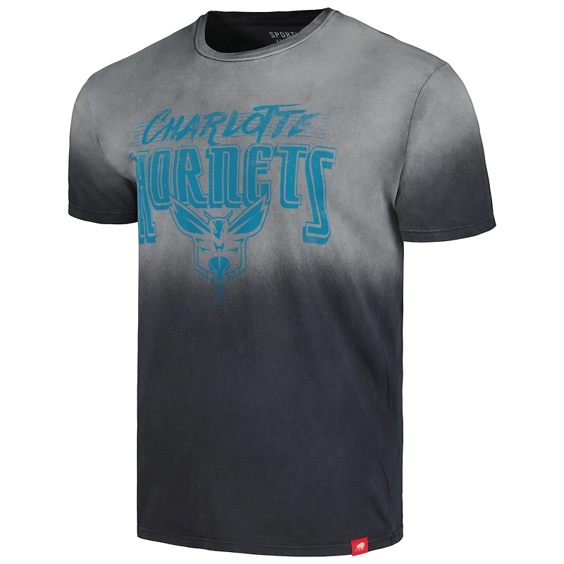 Unisex Sportiqe Black Charlotte Hornets Bingham Sun-Fade T-Shirt