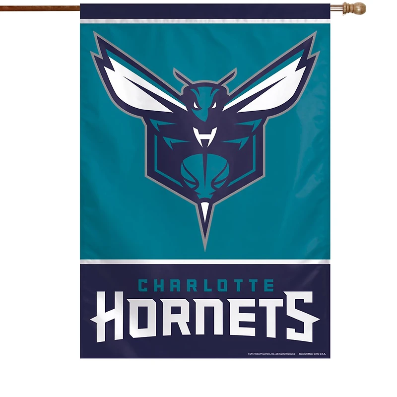 Bannière verticale simple face WinCraft Charlotte Hornets 28" x 40" avec logo principal