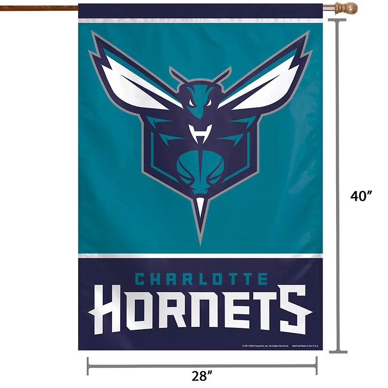 WinCraft Charlotte Hornets 28 "x 40" Bannière verticale simple face avec logo principal