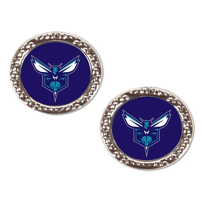 Boucles d'oreilles rondes WinCraft Charlotte Hornets Team Post