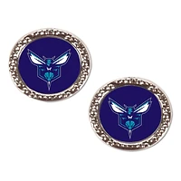 Boucles d'oreilles rondes WinCraft Charlotte Hornets Team Post