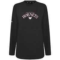 Sweat-shirt à enfiler arqué Beaudry Charlotte Hornets noir pour femme Levelwear