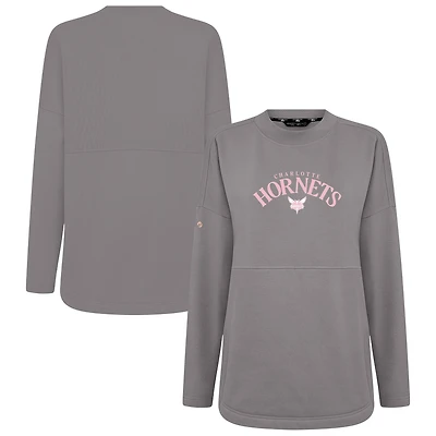 Sweat-shirt à enfiler arqué Beaudry pour la fête des mères Charlotte Hornets gris Levelwear femme