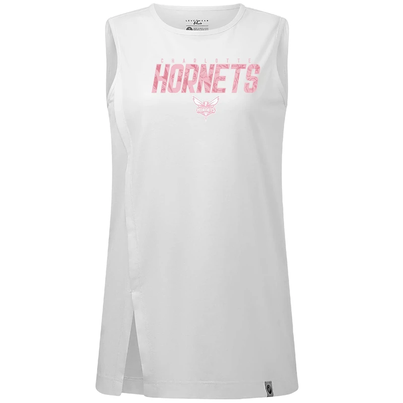Women's Levelwear White Charlotte Hornets Mother's Day Influx Floral Tank Top