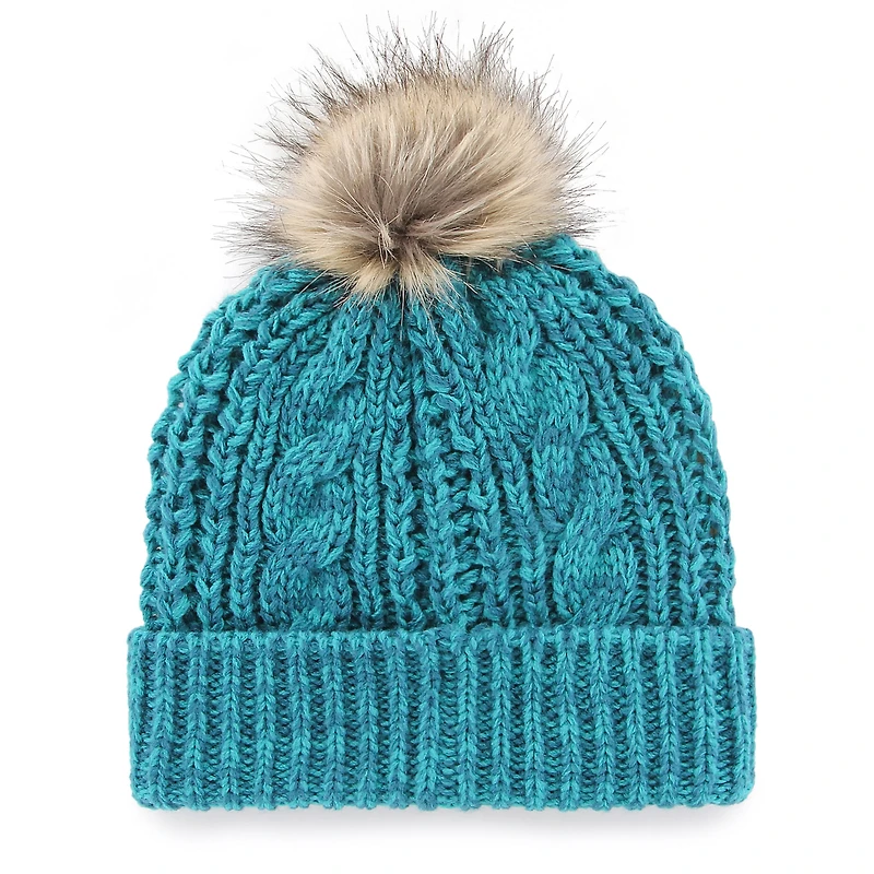 Bonnet en tricot à revers Meeko Charlotte Hornets '47 pour femmes avec pompon