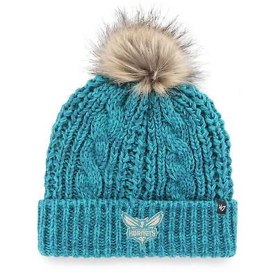 Bonnet en tricot à revers Meeko Charlotte Hornets '47 pour femmes avec pompon