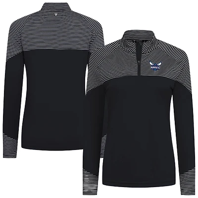 Haut à glissière quart de tour rayures classiques noires des Charlotte Hornets pour femme Levelwear