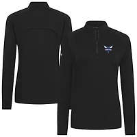 Haut noir à fermeture éclair quart de tour Flex Insignia 2.0 pour femme des Charlotte Hornets Levelwear