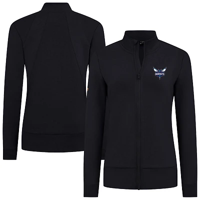 Veste zippée intégrale noire Charlotte Hornets Shine pour femme Levelwear