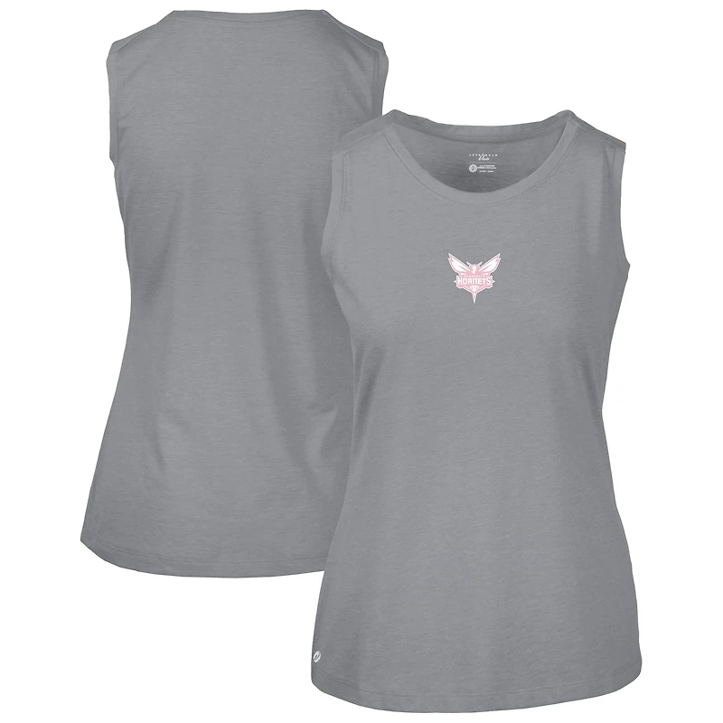 Women's Levelwear  Gray Charlotte Hornets Mother's Day Macy Core Logo Tank Top