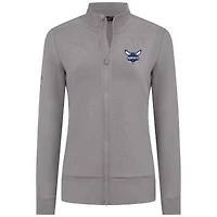 Veste zippée intégrale grise Charlotte Hornets Shine pour femme Levelwear